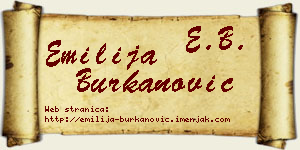 Emilija Burkanović vizit kartica